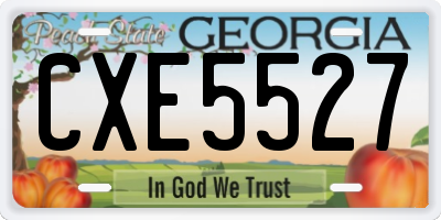 GA license plate CXE5527