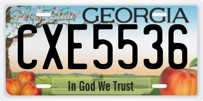 GA license plate CXE5536