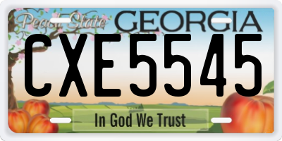 GA license plate CXE5545
