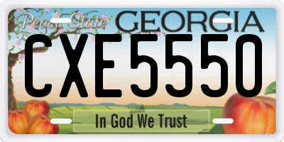 GA license plate CXE5550