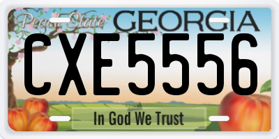 GA license plate CXE5556