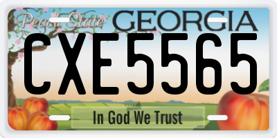 GA license plate CXE5565
