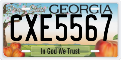 GA license plate CXE5567