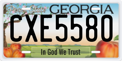 GA license plate CXE5580