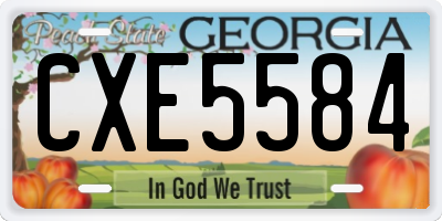 GA license plate CXE5584