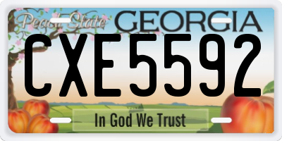 GA license plate CXE5592