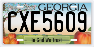 GA license plate CXE5609