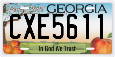 GA license plate CXE5611