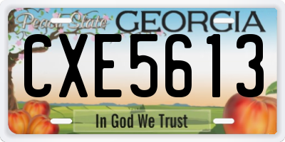 GA license plate CXE5613