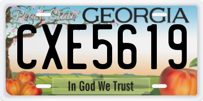 GA license plate CXE5619