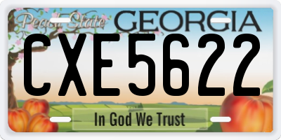 GA license plate CXE5622