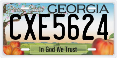 GA license plate CXE5624
