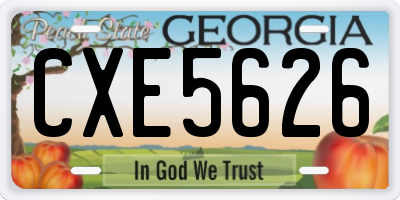 GA license plate CXE5626