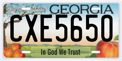 GA license plate CXE5650