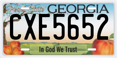 GA license plate CXE5652