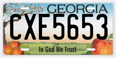 GA license plate CXE5653