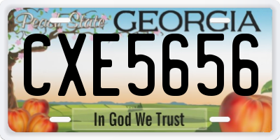 GA license plate CXE5656