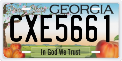 GA license plate CXE5661