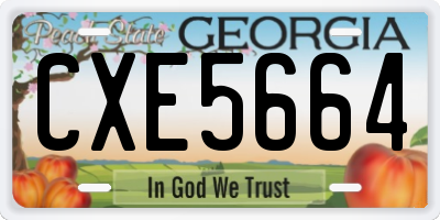 GA license plate CXE5664