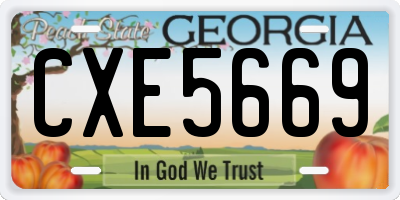 GA license plate CXE5669