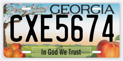 GA license plate CXE5674