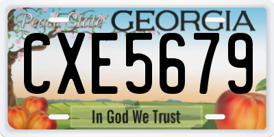 GA license plate CXE5679