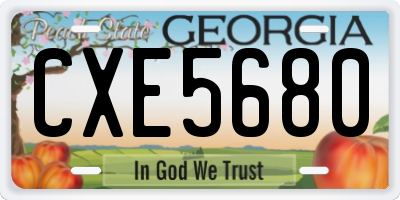 GA license plate CXE5680