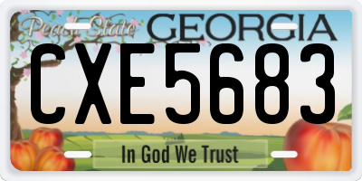 GA license plate CXE5683