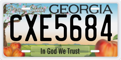 GA license plate CXE5684