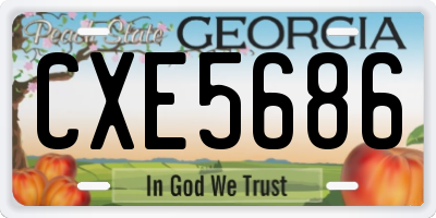 GA license plate CXE5686