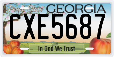 GA license plate CXE5687