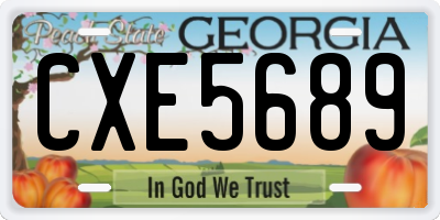 GA license plate CXE5689