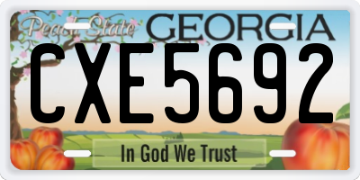 GA license plate CXE5692