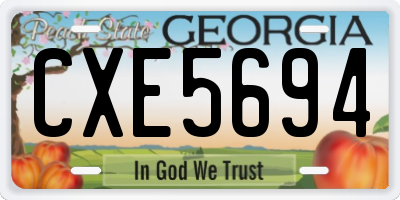 GA license plate CXE5694