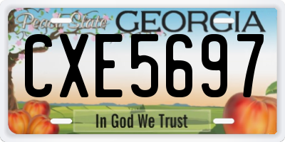 GA license plate CXE5697