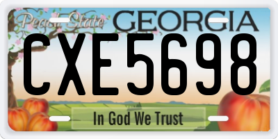 GA license plate CXE5698