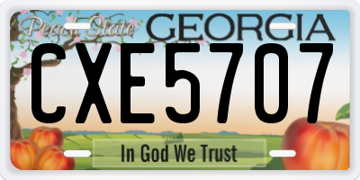GA license plate CXE5707