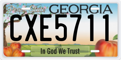 GA license plate CXE5711
