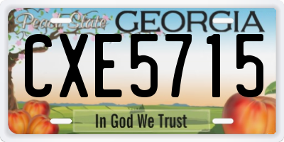GA license plate CXE5715