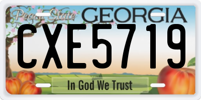 GA license plate CXE5719