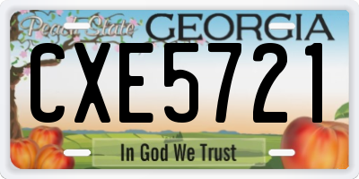 GA license plate CXE5721