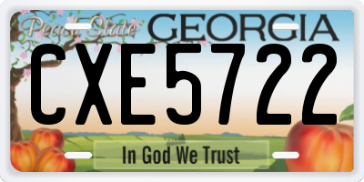 GA license plate CXE5722