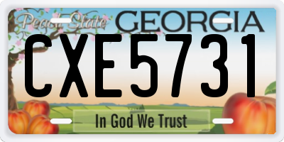 GA license plate CXE5731