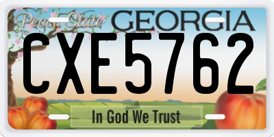 GA license plate CXE5762