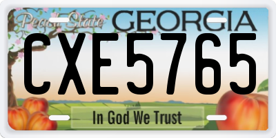 GA license plate CXE5765
