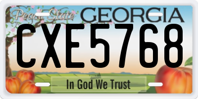 GA license plate CXE5768