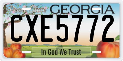 GA license plate CXE5772