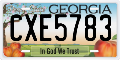 GA license plate CXE5783
