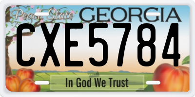 GA license plate CXE5784