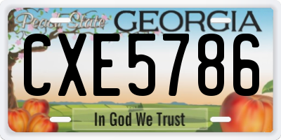 GA license plate CXE5786